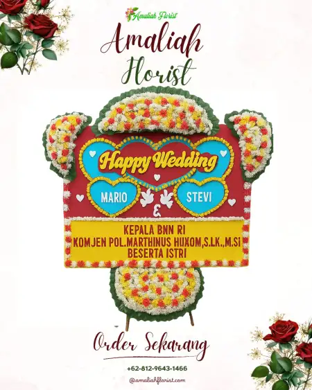 Papan Bunga Pernikahan Slerok